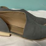JG Women's Faux Leather Suede Gray Flats D'Orsay Cutout Slip On Shoes Sz 7 S Photo 2