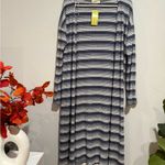 Ginger G  Navy and White Striped Long Sleeve Dress Photo 3