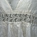 Zimmermann Off-White Women's Embroidered Eyelet Silk Romper w/Spaghetti Straps-0 Photo 3