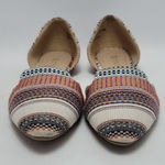 Women's Restricted Multicolor Woven D'orsay Pointed Toe Flat Shoes Size 9 Blue Photo 5