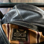 Susan Gail Vintage Elegant Black Genuine Leather Hobo Bag Photo 3