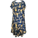 Two Palms Hawaii maxi dress XL vacation cruise resort tropical island flowers Blue Photo 3