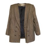 VTG Gray Black Tweed Blazer Shoulder Pads work office professional Size 10/11 Brown Size M Photo 0