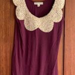 Alythea Plum Tank Top With Gold Sequin Neckline Photo 0