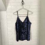 Ro & De NWT Navy Sequin Velvet Top Size M Photo 5