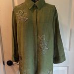 Napa Valley green button down embroidered beaded shirt Size L Photo 0