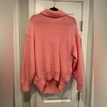 Lady Van Heusen Size L Chunky Bubblegum Pink Hand Knit Cable Collared Sweater Size L Photo 9