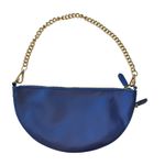 Chico's  Royal Blue Half Moon Bag‎ Gold Chain Strap Trendy Shoulder Bag Purse Photo 1