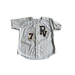 VINTAGE 80s 90 Shirt Womens Short Sleeve Baseball PV 7. Made in USA Blue Size L Photo 5