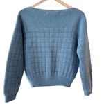 Women's I Love Pretty blue designer boat neck fox fur blend sweater osfm Size undefined Photo 3