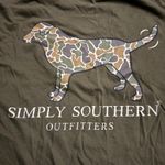 Simply Southern Outfitters Long Sleeve Dog Camo Graphic T Shirt Olive Green XL Photo 2