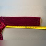 Red Crushed Velvet Mini Dress, Square Neck line, long sleeve, Size Medium Photo 4