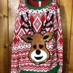 No Boundaries  reindeer ugly sweater Ladies Christmas Sweater Sequin Reindeer XL​ Photo 4