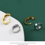 Boutique Unisex‎ Small 14k Gold Plated Sterling Huggie Hoop Earrings, 12mm Photo 9