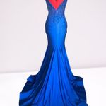 Tiffany Designs Royal Blue Mermaid Prom Gown w/Slit Style 16058 Size 2 Photo 5