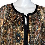 Anthropologie Meadow Rue Blouse Womens Small Black Gold Paisley Marya Peasant Photo 4