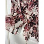 IRO  Red Black Floral Bell Sleeve V-Neck Viscose Blouse Size 44 / Large 12 Photo 9