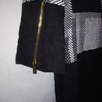 Calvin Klein  L Shade Block Dots Zipper Sleeve Top in Black White Gray Workwear Photo 1