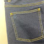 Betabrand Mission High-Rise Denim Straight Leg Pull On Jeans: Contrast Dark Blue Photo 9