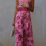 ZARA jumpsuit romper wide leg sleeveless boho  floral summer vacation casual Photo 2