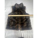 Michael Kors Dark Brown Faux Fur Vest Sz M Medium Hook & Eye Front Closure Photo 10