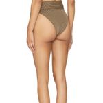 Tularosa  Brown High Waist Bikini Bottom LARGE Ribbed Cheeky Lexi Revolve $88 Photo 2