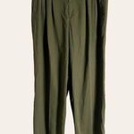 Vintage Aggio Solid Green Pleated High Waist Straight Leg Trouser Pants Size 10 Photo 0
