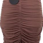 White Fox Boutique Brown Ruched Shirt  Photo 1