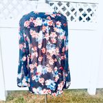 A pea in the pod  Sheer Floral Button Down Maternity Blouse Size L Photo 8