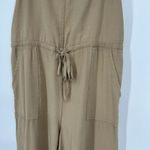 Old Navy  Utility Jumpsuit Brown Wide Leg Pockets Drawstring Sleeveless Size S Photo 3
