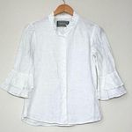 Reformation Linen Ruffle Shirt Photo 0