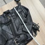 Vintage Genuine Leather Moto Jacket Crossbody Bag Black Photo 10