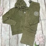 PINK - Victoria's Secret Pink By Victoria’s Secret Green Acid Wash Look Sweat Suit Set Photo 0