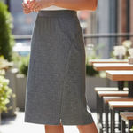 Banana Republic  Charcoal Knit pencil midi skirt with asymmetrical zip front Sz 6 Photo 0