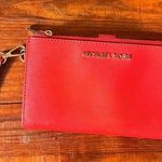 Michael Kors Red Leather Wristlet Clutch Photo 0