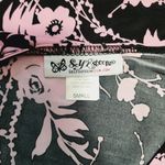 Vintage Self Esteem 90s Pink & Black Floral Twist Detail Fitted Top Size Small Photo 5