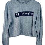 Friends Crop Top Shirt Womens Gray Long Sleeve Sitcom TV Show size L Size L Photo 0