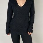 ALC Frank A.L.C. Women's Black Diamond Knit‎ V-Neck KSweater Long Sleeve Size M. Photo 0