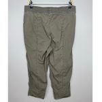 James Perse  Utility Pant Large Green Cropped Drawstring Waist Casual Relaxed Fit Photo 5