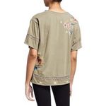 Johnny Was  Women Embroidered Bird Floral Botanical Boho Relaxed T Shirt Top M Photo 1