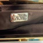 Cache Satin Brown Clutch Evening Bag with Gold Chain Photo 7