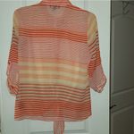 BCX Tie Front Sheer Button Down Blouse Photo 10