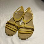 Crocs  Sandals Women 8M Isabella Huarache Shoes Beige SlipOn Comfort Flats Straps Photo 2