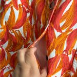 Anthropologie Maeve by Button up Banana Grove Denim Midi A-Line Skirt Orange 4 Photo 7