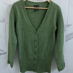 Wet Seal Y2K wool-blend button up green cardigan - fits a small Photo 0