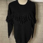 VICI  Black‎ Fringe Crew Neck Long Sleeve Sweater Dress Small Photo 0