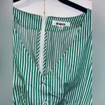BB Dakota Sleeveless Green and White Striped Button-Down Summer Dress‎ with Tie Belt B43 Photo 3