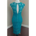 NEW Soieblu ModCloth Turquoise Blue Lace Asymmetric Hem Dress Small Photo 3