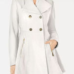 Laundry by Shelli Segal Ivory Wool Fit & Flare Double-Breasted Coat XS Photo 0