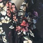 Tinibikini Woman’s Floral Deep V Laced Neckline Low Back One Piece Bathing Suit Photo 1